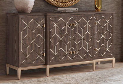 Bassett Mirror - Perrine 68" Brown Oak Four-Door Storage Cabinet - 2432-DR-576 view 7