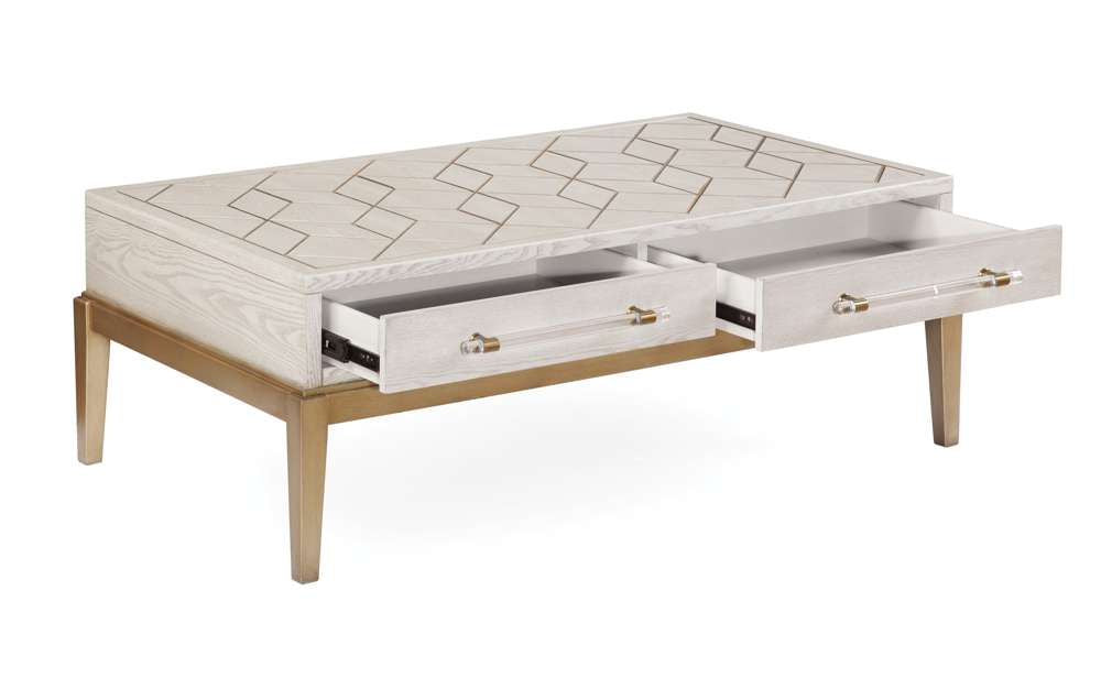 Bassett Mirror - Perrine White Coffee Table - 2431-LR-100 view 3