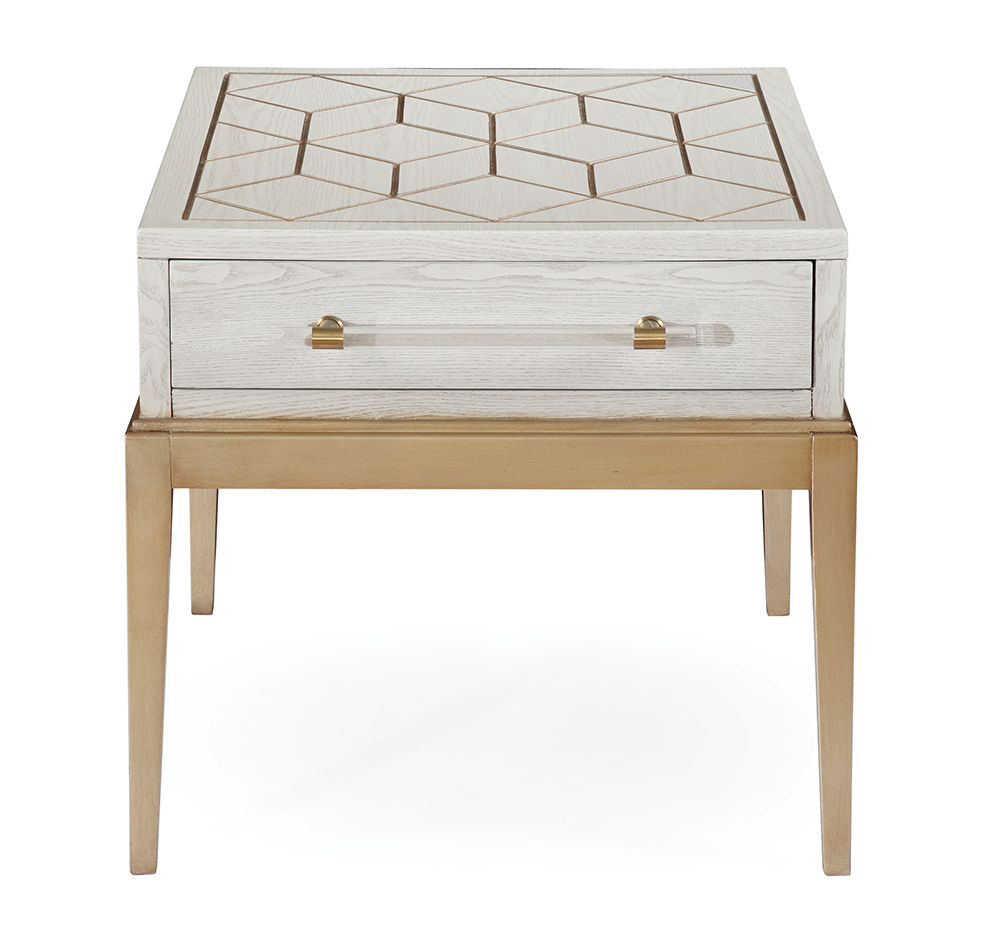 Bassett Mirror - Perrine White End Table - 2431-LR-200 view 2