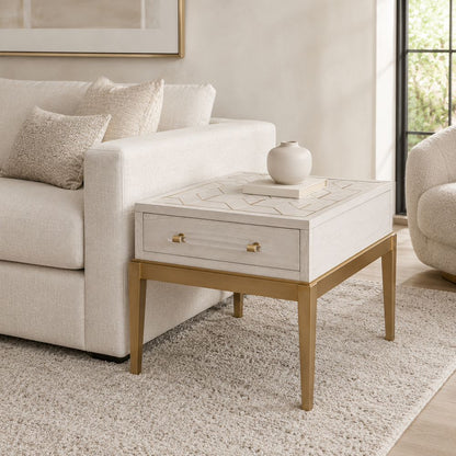 Bassett Mirror - Perrine White End Table - 2431-LR-200 view 6