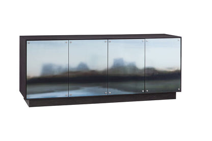 Bassett Mirror - Perspective 78" Blue Glass Storage Cabinet - 7285-DR-576 view 1