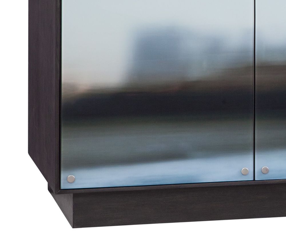 Bassett Mirror - Perspective 78" Blue Glass Storage Cabinet - 7285-DR-576 view 4