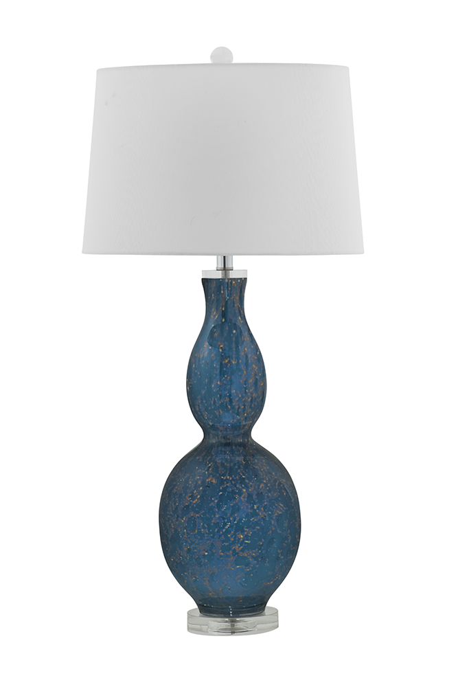 Bassett Mirror - Presley 35" Blue Art Glass Table Lamp - L4589T view 1