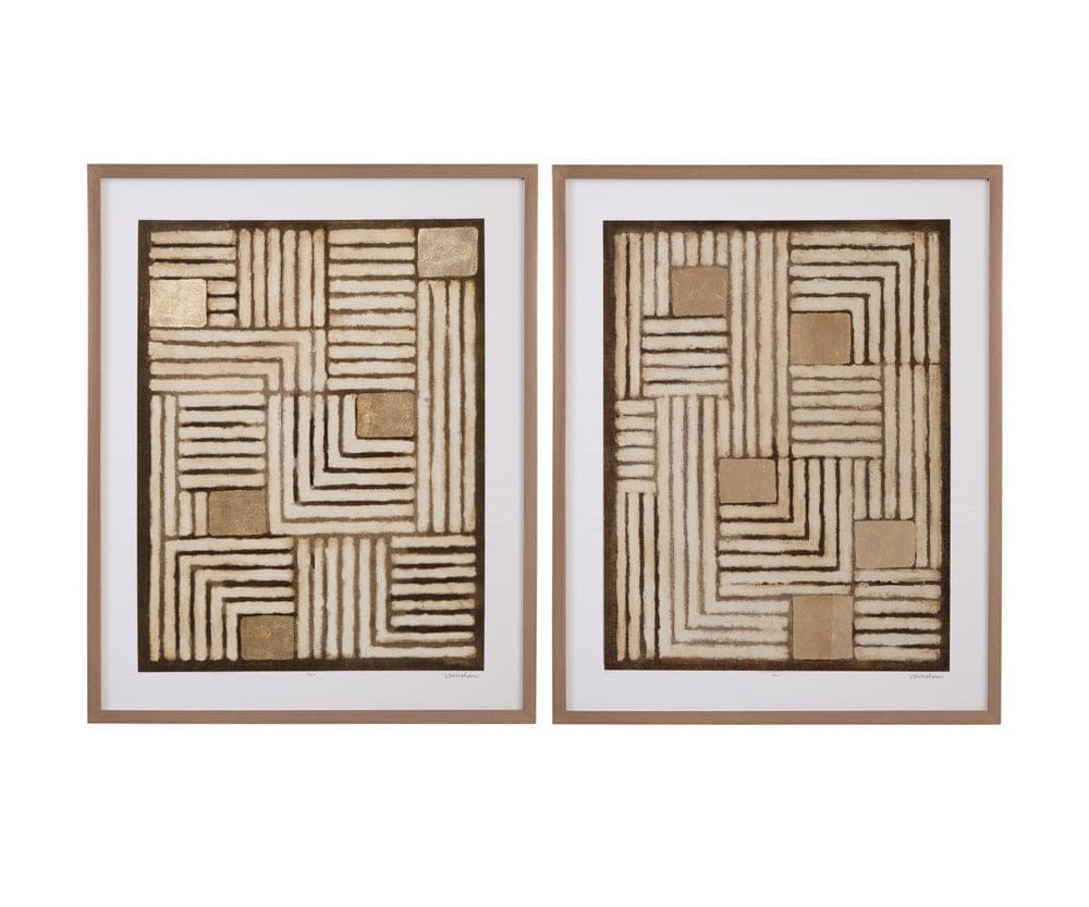 Bassett Mirror - Purlin Framed Print Set of 2 in Brown - 9902-284-000 view 1