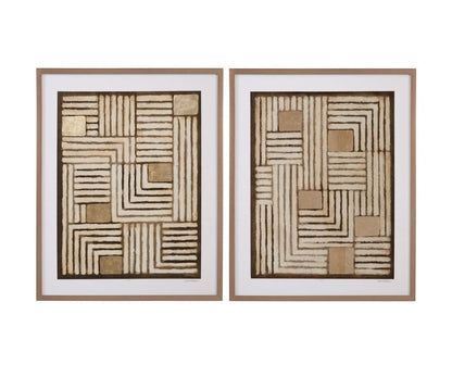 Bassett Mirror - Purlin Framed Print Set of 2 in Brown - 9902-284-000 view 1