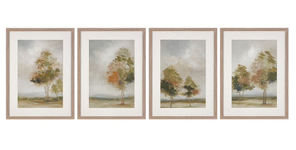 Bassett Mirror - Quiet Meadow Green Landscape Framed Canvas (Set of 4) - 7301-147 view 1