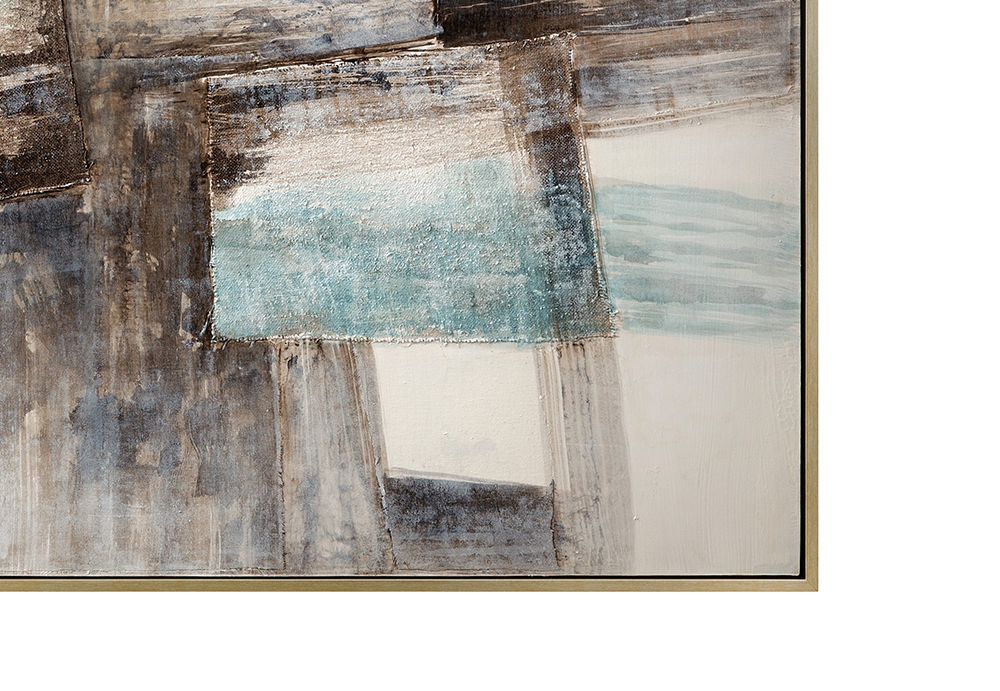 Bassett Mirror - Quiet Structure Blue Abstract Framed Canvas - 7301-095 view 4