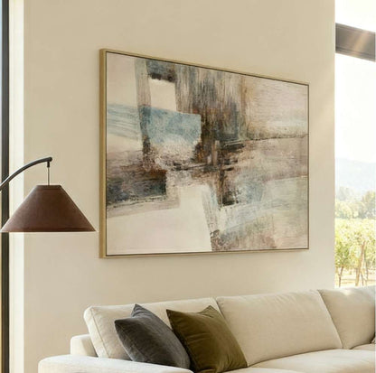 Bassett Mirror - Quiet Structure Blue Abstract Framed Canvas - 7301-095 view 5