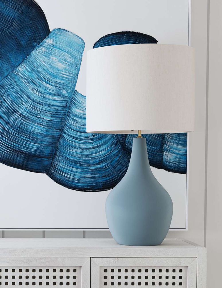Bassett Mirror - Rawlins 33" Gray Ceramic Table Lamp - L4571T view 4