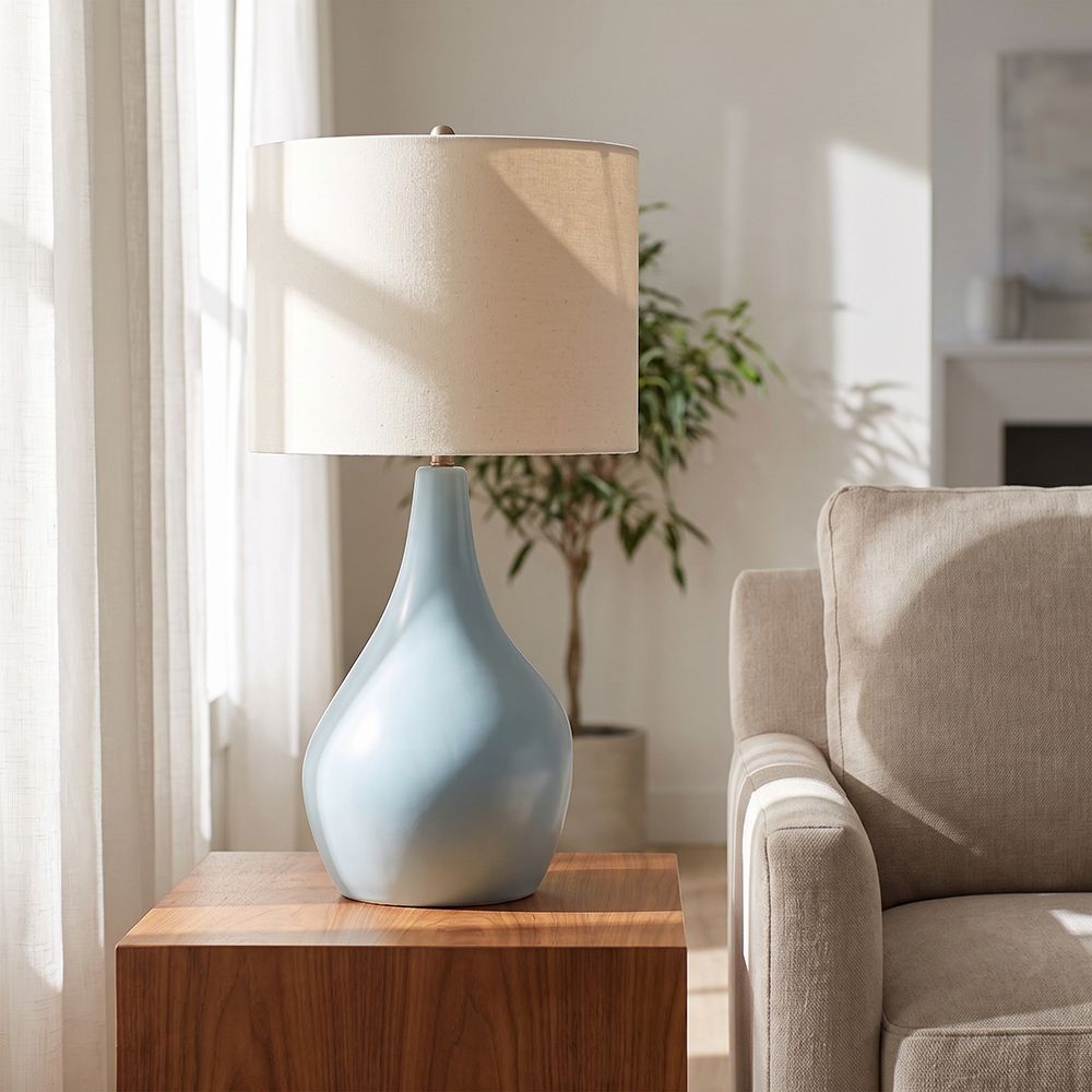 Bassett Mirror - Rawlins 33" Gray Ceramic Table Lamp - L4571T view 5