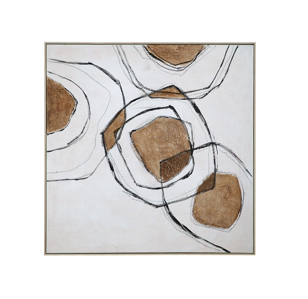 Bassett Mirror - Rhetoric Brown Abstract Framed Canvas - 7301-040 view 1