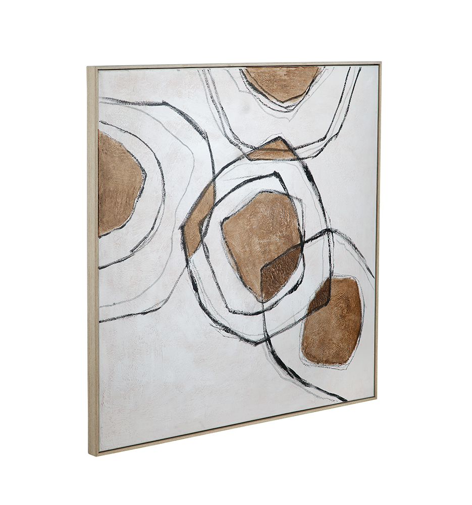 Bassett Mirror - Rhetoric Brown Abstract Framed Canvas - 7301-040 view 2
