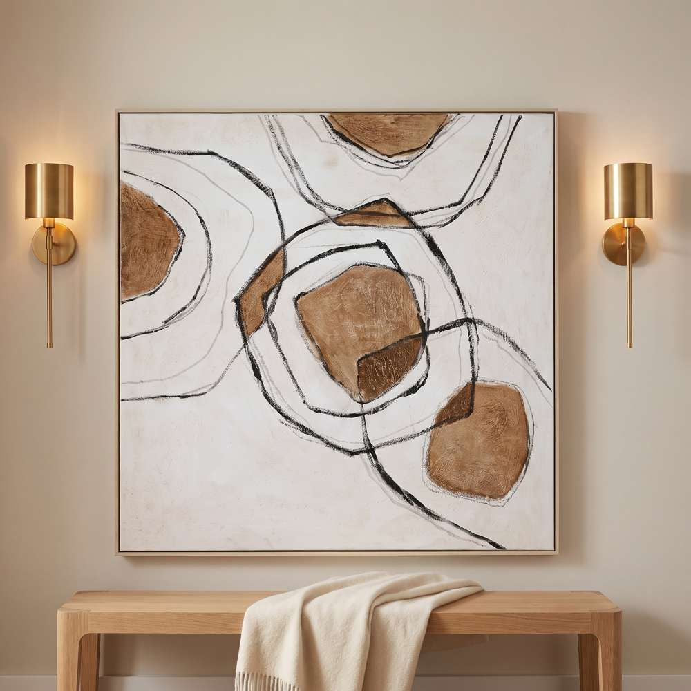 Bassett Mirror - Rhetoric Brown Abstract Framed Canvas - 7301-040 view 5