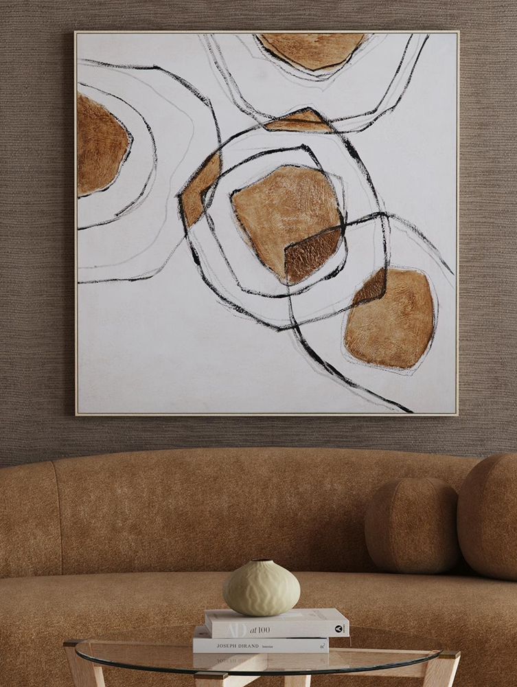 Bassett Mirror - Rhetoric Brown Abstract Framed Canvas - 7301-040 view 6