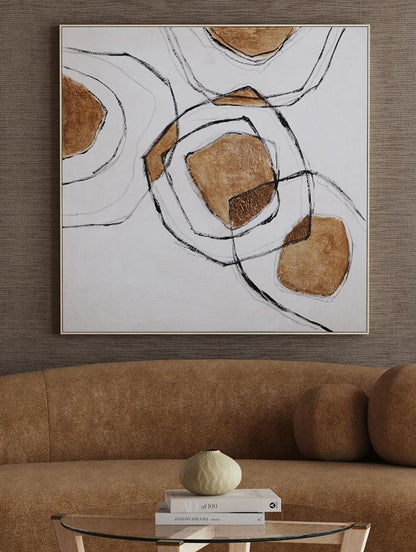 Bassett Mirror - Rhetoric Brown Abstract Framed Canvas - 7301-040 view 6