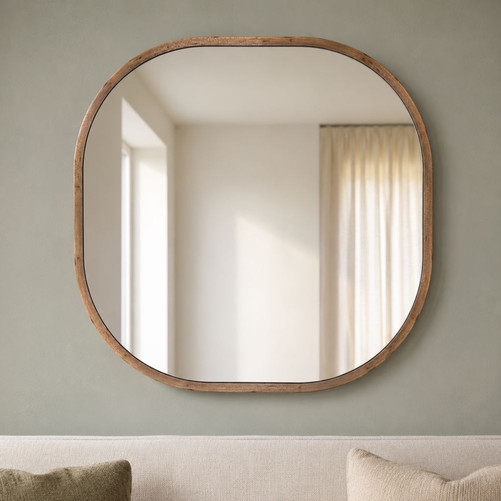 Bassett Mirror - Richards 42" Brown Square Wall Mirror - M4414 view 5