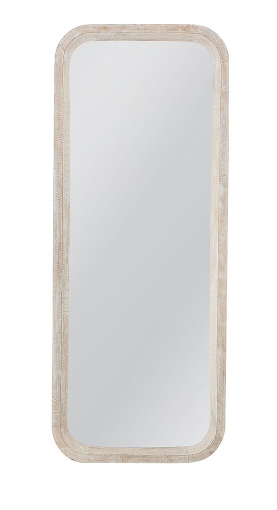 Bassett Mirror - Ronan Whitewashed Wood Wall Mirror - M5392 view 1