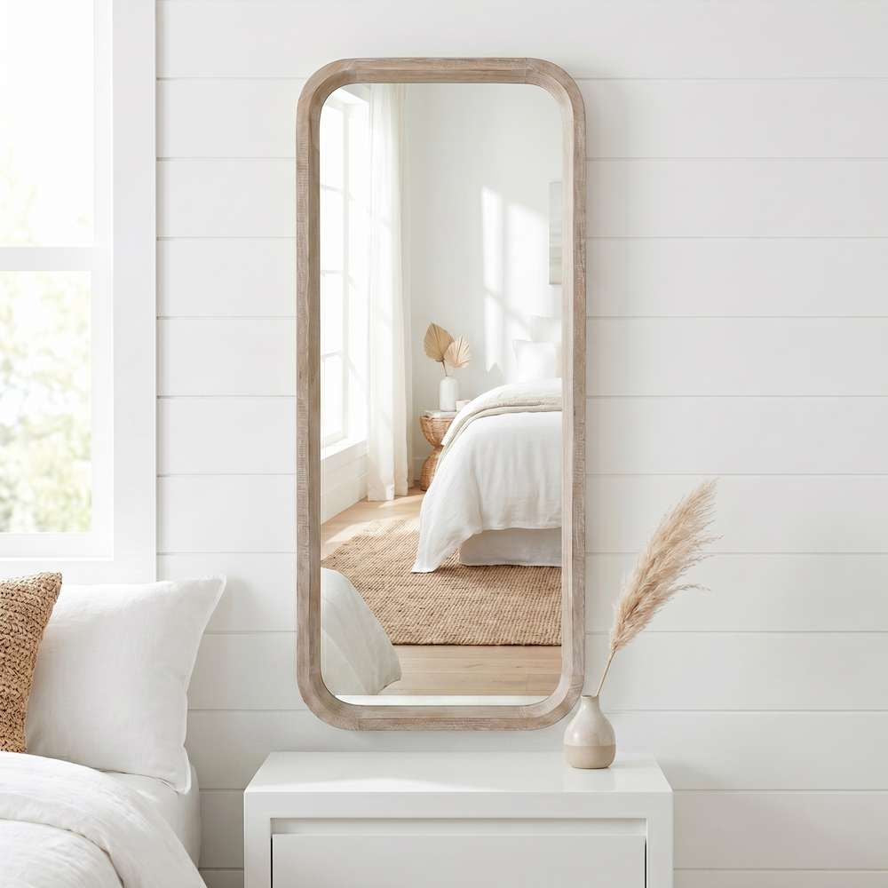 Bassett Mirror - Ronan Whitewashed Wood Wall Mirror - M5392 view 5