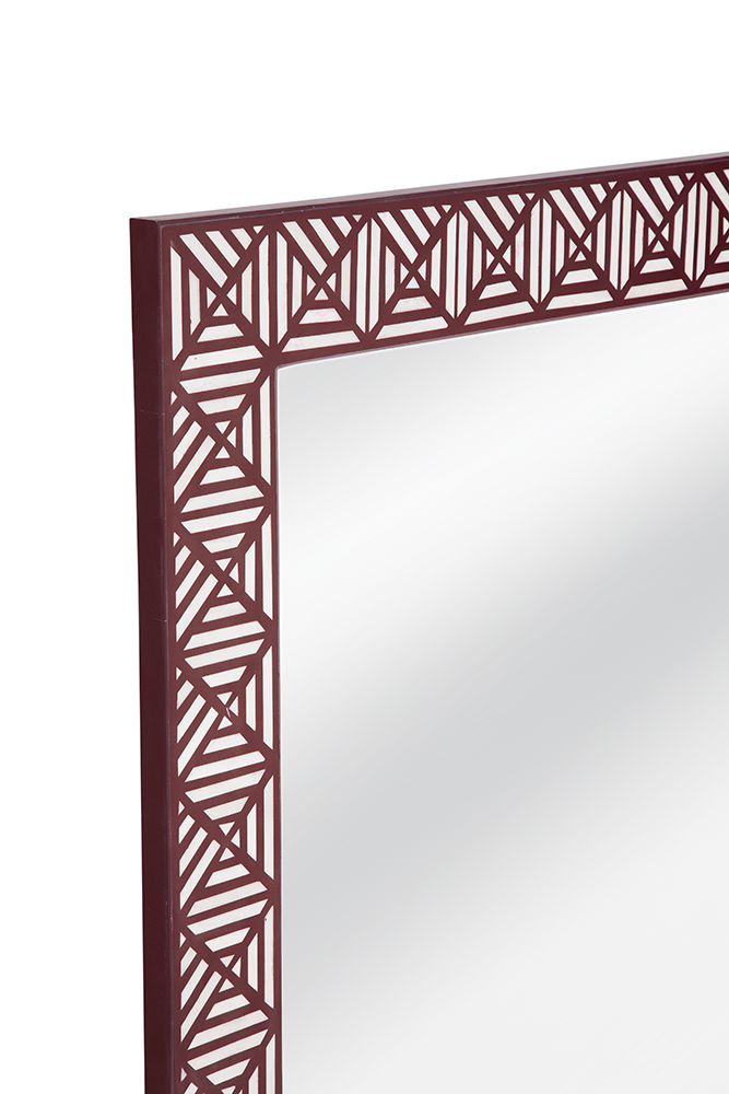 Bassett Mirror - Rouge 48" Red Rectangular Wall Mirror - M5111 view 3