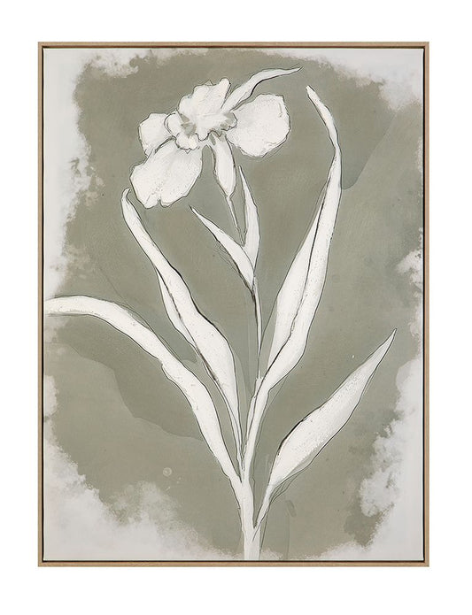 Bassett Mirror - Serene Botanical I Green Floral Framed Canvas - 7301-137 view 1