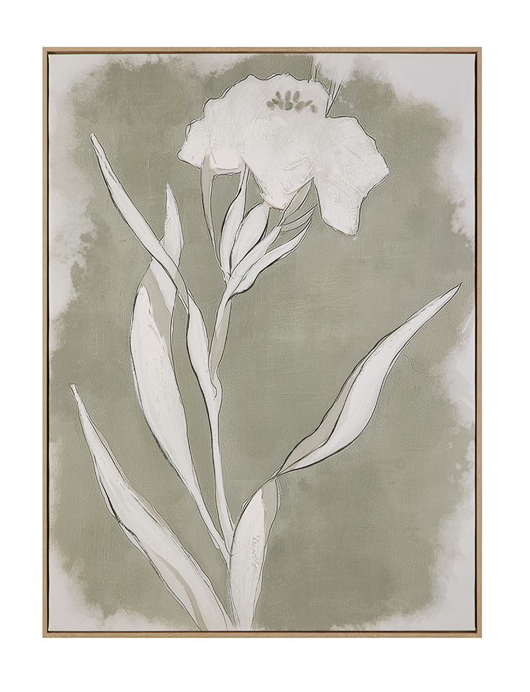 Bassett Mirror - Serene Botanical II Green Floral Framed Canvas - 7301-138 view 1