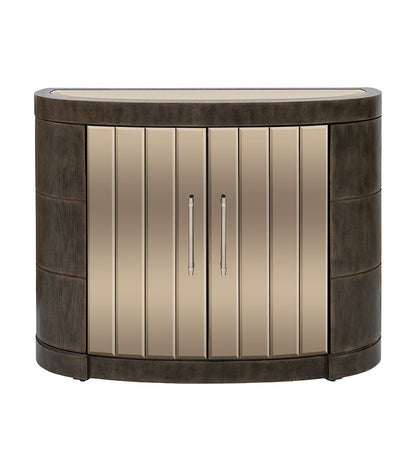 Bassett Mirror - Serrano 44" Rustic Oak Mirror Four-Door Storage Cabinet - 2541-LR-508 view 2
