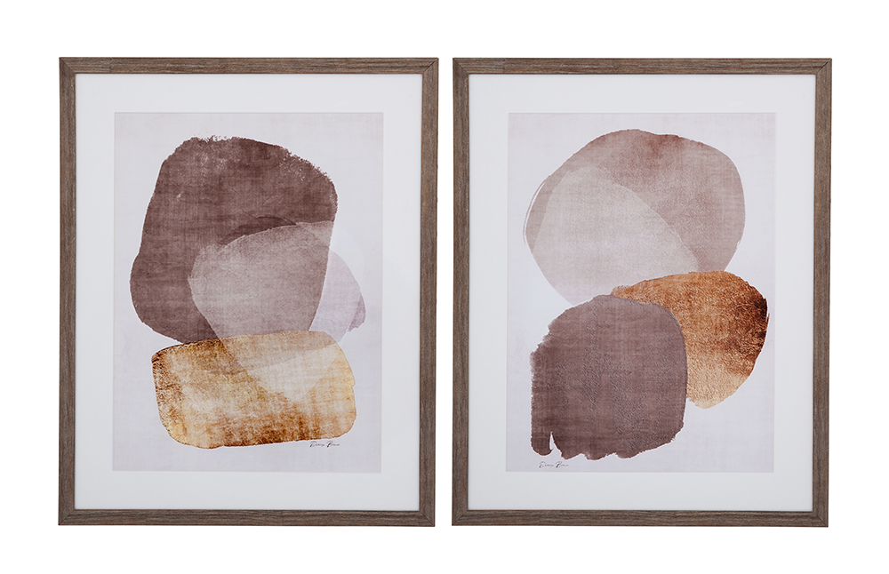 Bassett Mirror - Side Step Brown Abstract Framed Print (Set of 2) - 9902-176-000 view 1