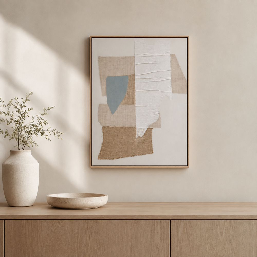 Bassett Mirror - Soft Geometry Blue Abstract Framed Canvas - 7301-118 view 5