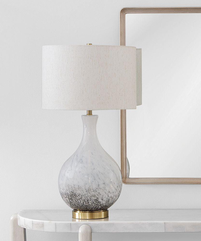 Bassett Mirror - Spey 34" White Glass Table Lamp - L4632T view 4