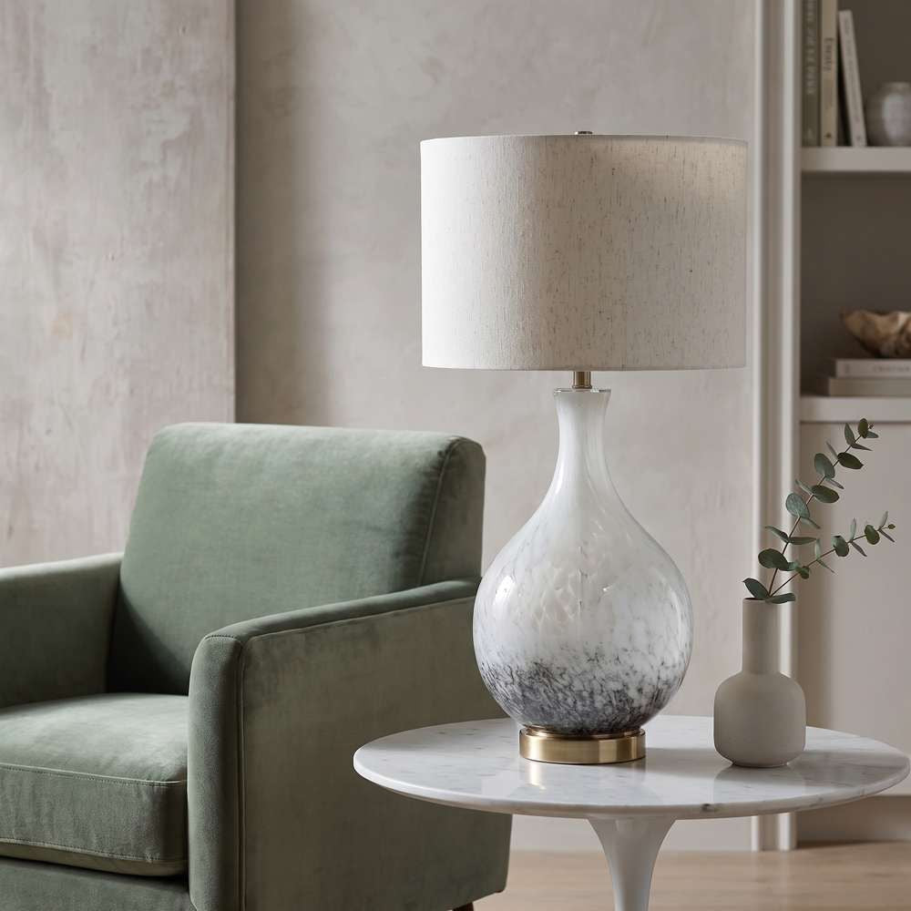 Bassett Mirror - Spey 34" White Glass Table Lamp - L4632T view 5
