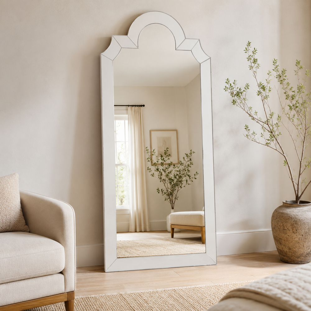 Bassett Mirror - Spica 80" Silver Arched Floor Mirror - M5227 view 5