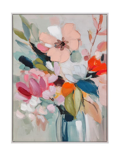 Bassett Mirror - Spring Bouquet Pink Floral Framed Canvas - 7301-130 view 1