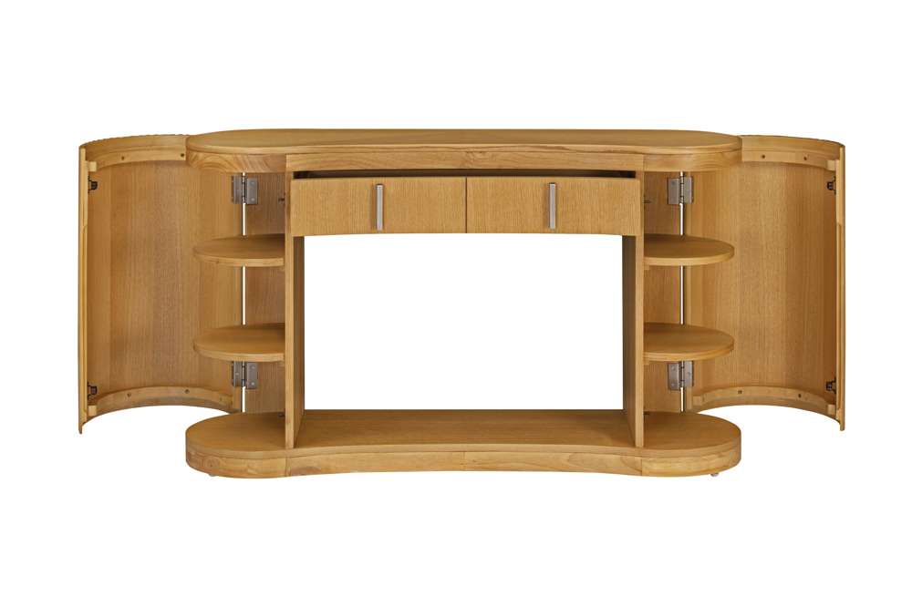 Bassett Mirror - Sterling 50" Wheated Oak Two-Drawer Console Table - 6054-LR-400 view 4