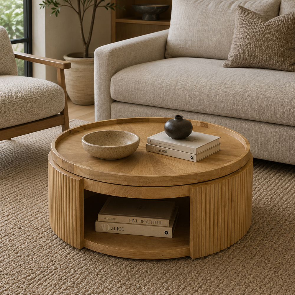 Bassett Mirror - Sterling Wheated Oak Coffee Table - 6054-LR-120 view 6