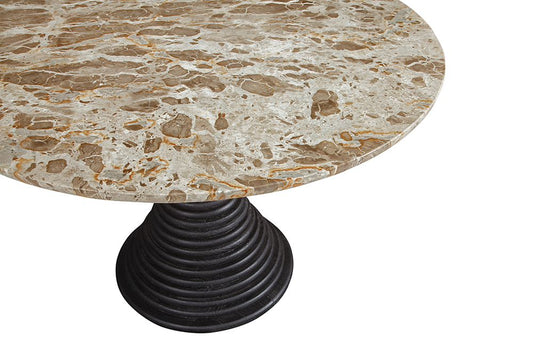 Bassett Mirror - Strata 48" Brown Marble Round Pedestal Dining Table - 6130-700B-T view 2