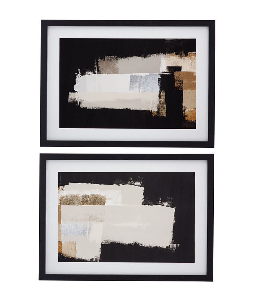 Bassett Mirror - Sumatra Black Abstract Framed Print (Set of 2) - 9902-179-000 view 1