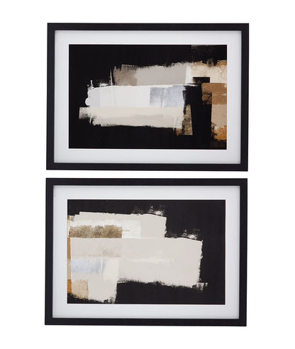 Bassett Mirror - Sumatra Black Abstract Framed Print (Set of 2) - 9902-179-000 view 1