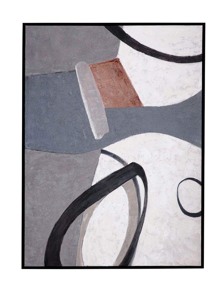 Bassett Mirror - Sumter Gray Geometric Framed Canvas - 7300-998 view 1