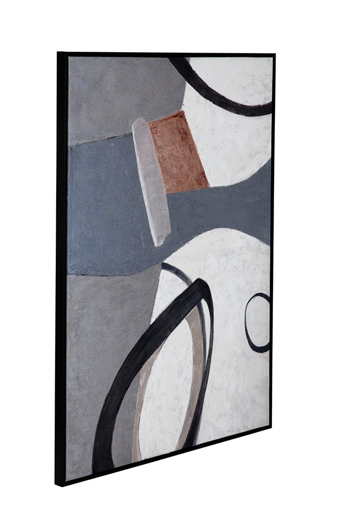 Bassett Mirror - Sumter Gray Geometric Framed Canvas - 7300-998 view 2