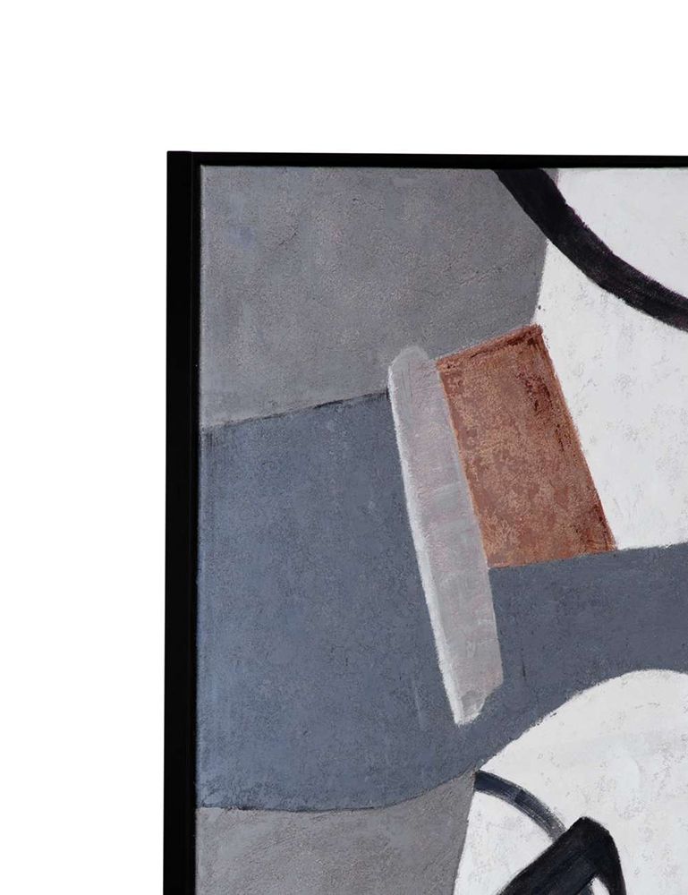 Bassett Mirror - Sumter Gray Geometric Framed Canvas - 7300-998 view 4