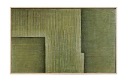 Bassett Mirror - Sycamore Bark Green Abstract Framed Canvas - 7301-101 view 1