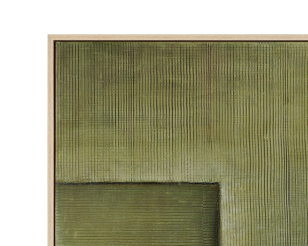 Bassett Mirror - Sycamore Bark Green Abstract Framed Canvas - 7301-101 view 3