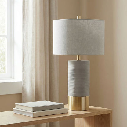 Bassett Mirror - Tano 27" Gray Concrete Table Lamp - L4399T view 4