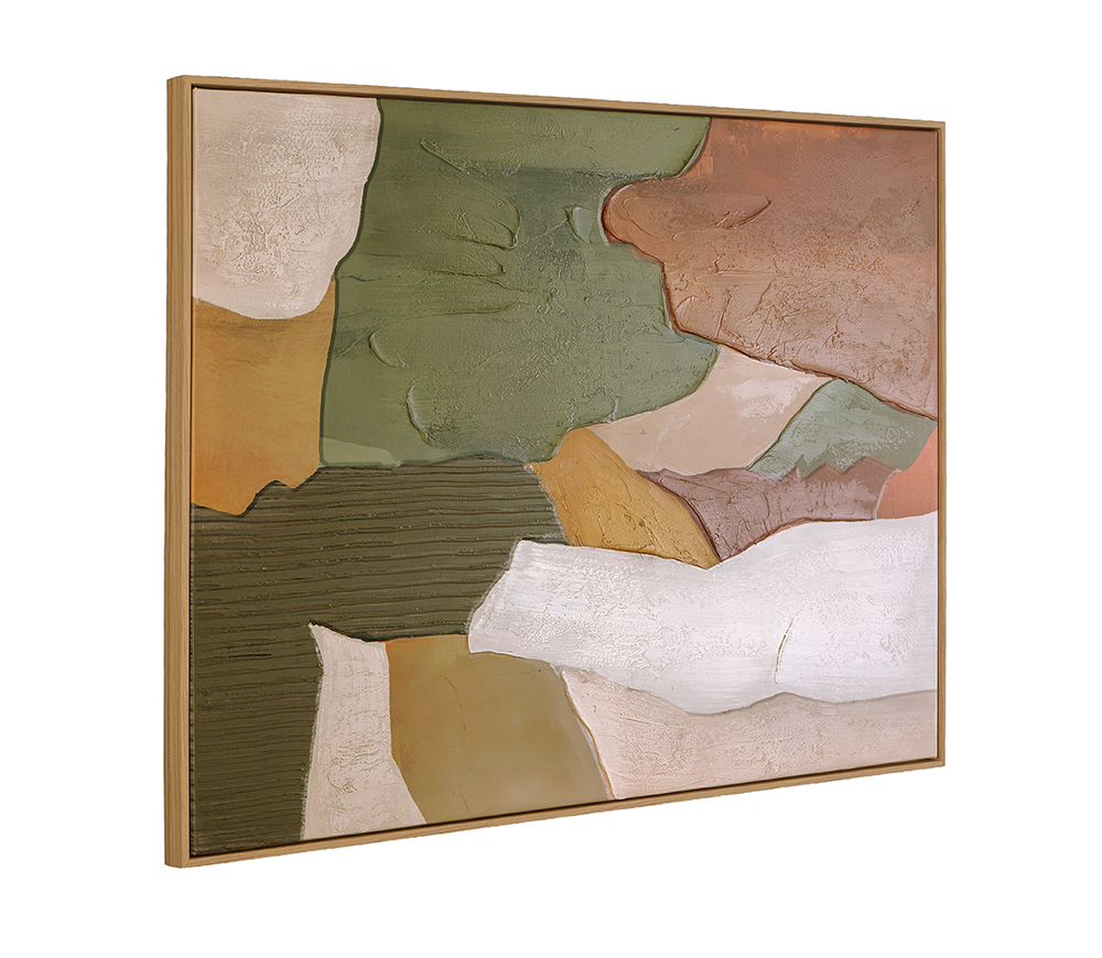Bassett Mirror - Terra Layers Green Abstract Framed Canvas - 7301-129 view 2