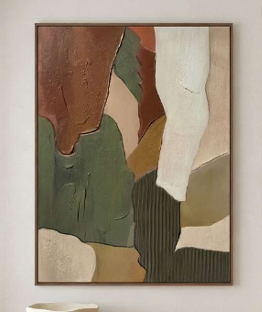 Bassett Mirror - Terra Layers Green Abstract Framed Canvas - 7301-129 view 4