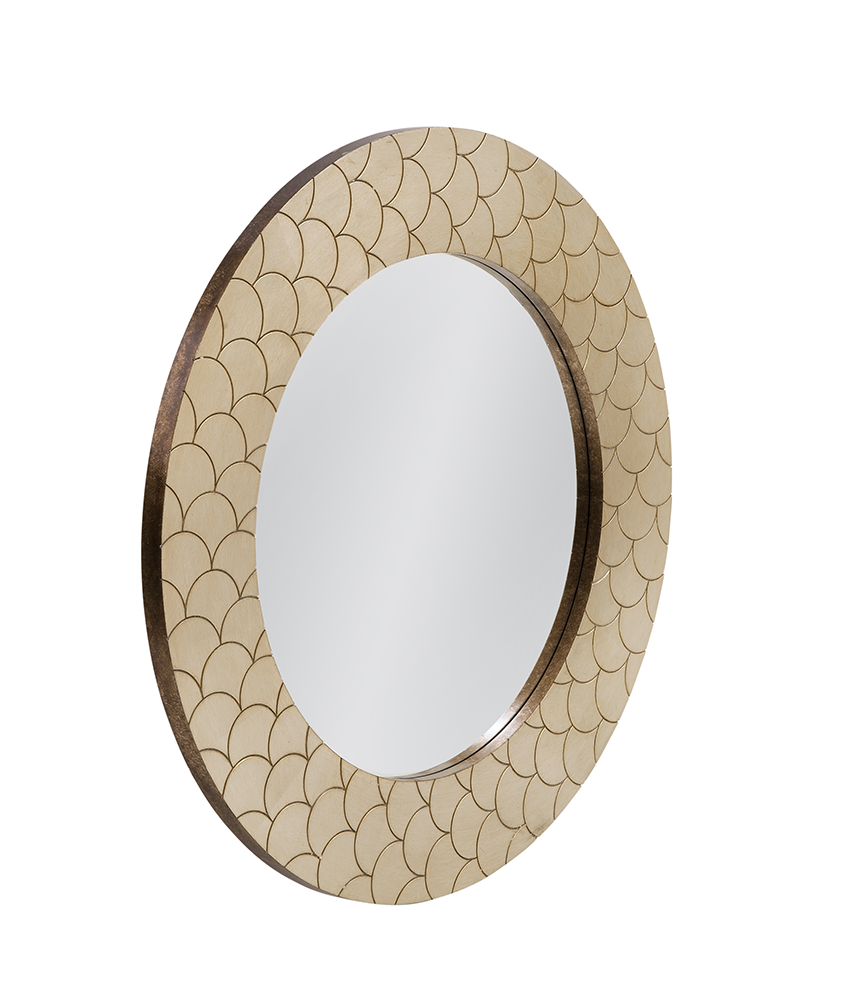 Bassett Mirror - Tetra 38" Gold Round Wall Mirror - M5236B view 2