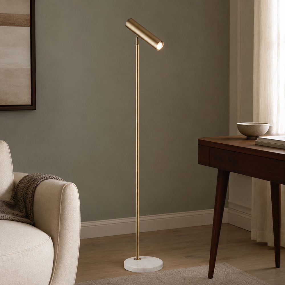 Bassett Mirror - Thames 59" Brass Metal Floor Lamp - L4610F view 4
