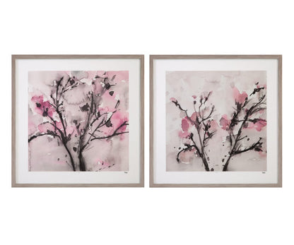 Bassett Mirror - The Blossoms Framed Print Set of 2 in Pink - 9902-261-000 view 1