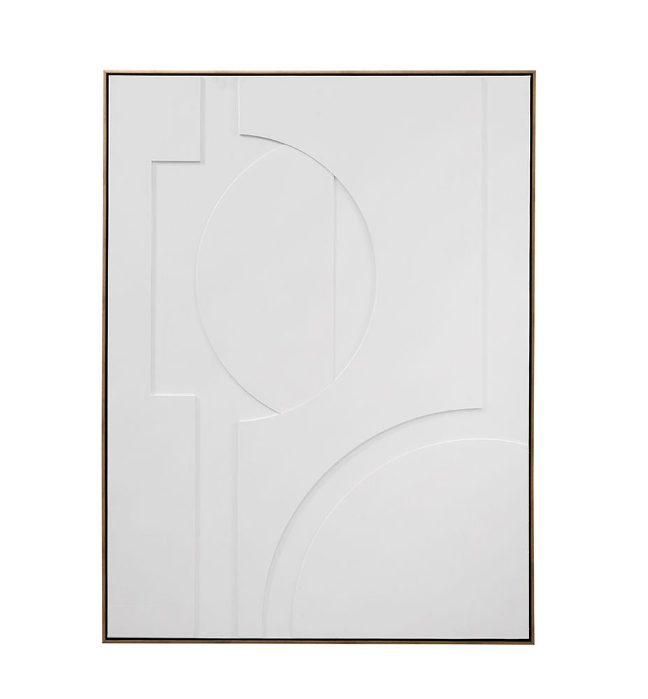 Bassett Mirror - The Lonious White Geometric Wall Art - 7500-796 view 1