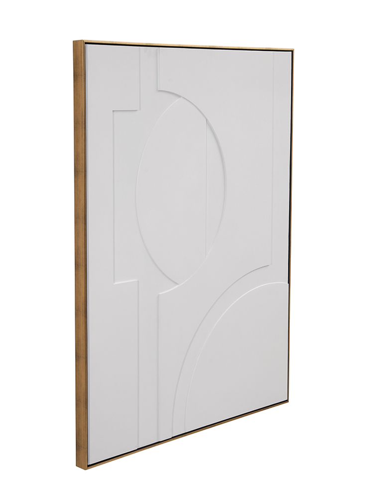 Bassett Mirror - The Lonious White Geometric Wall Art - 7500-796 view 2